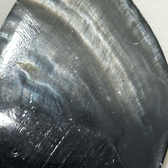 Vintage Teardrop Shell Necklace Black Beaded Chain - Picture 8 of 10